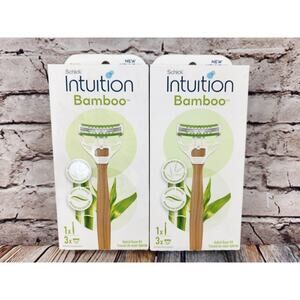 2× SCHICK Intuition Bamboo 3-Blade Hybrid Razor